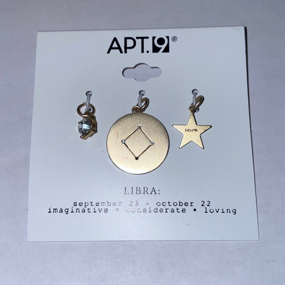 Apt. 9 Gold LIBRA Charm Trio NWT